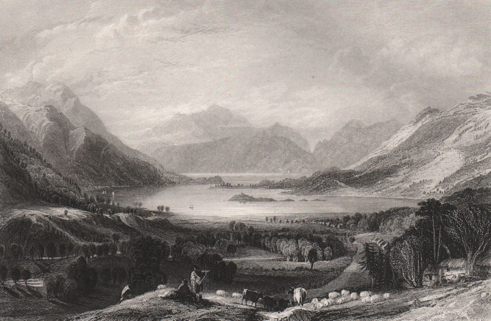 Loch Leven, looking towards Ballachulish Ferry. Scotland. ALLOM c1840 print
